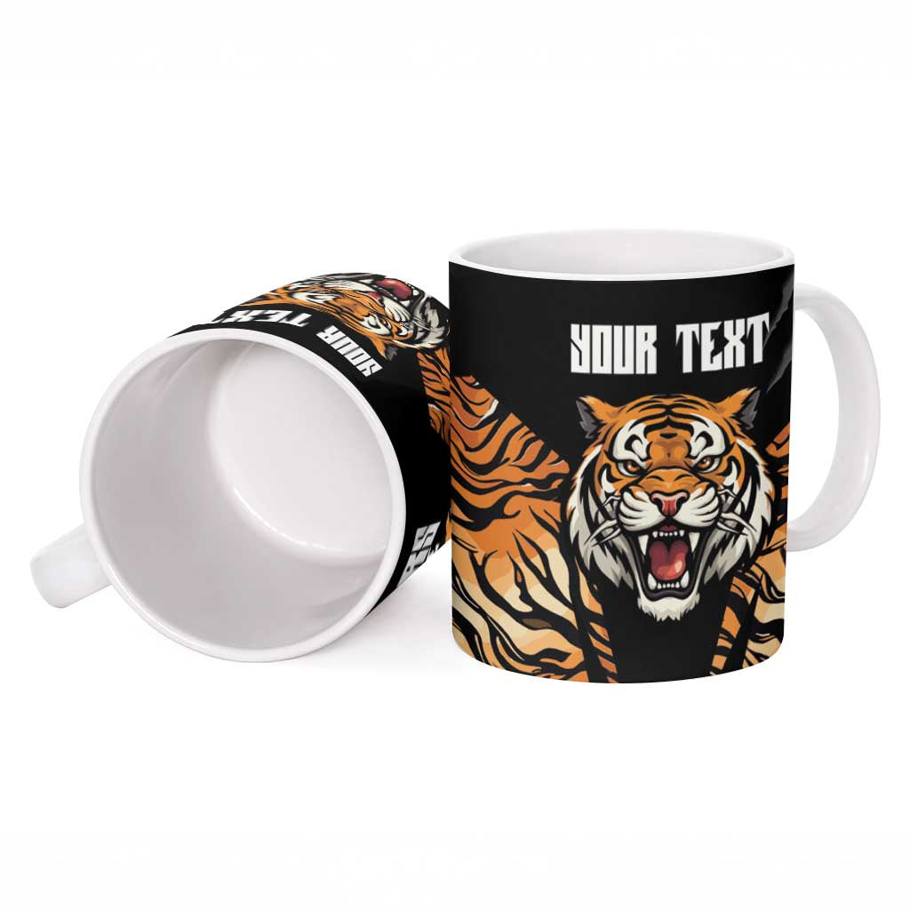 Brisbane Rugby Custom Ceramic Mug Go Tigers Skin Pattern - Aussie Hoodie