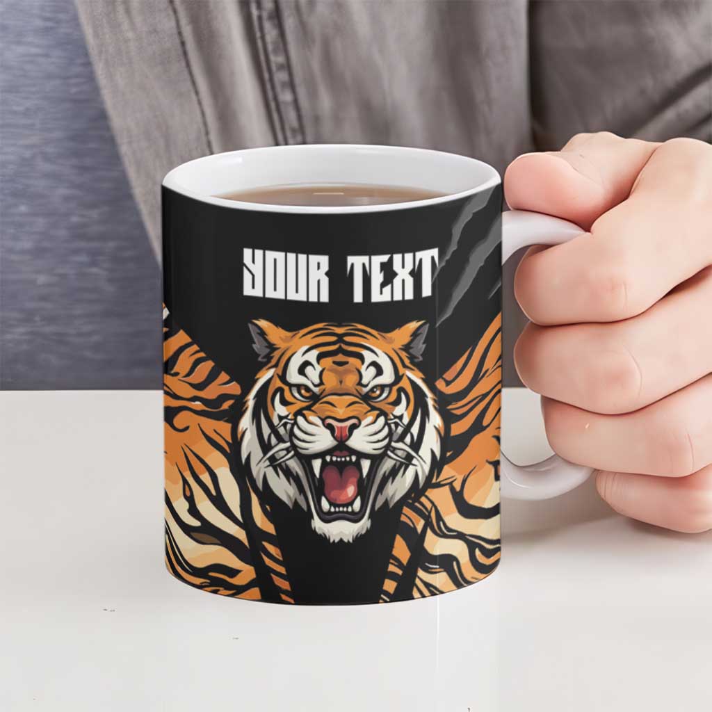 Brisbane Rugby Custom Ceramic Mug Go Tigers Skin Pattern - Aussie Hoodie
