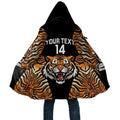 Brisbane Rugby Custom Cloak Go Tigers Skin Pattern - Aussie Hoodie