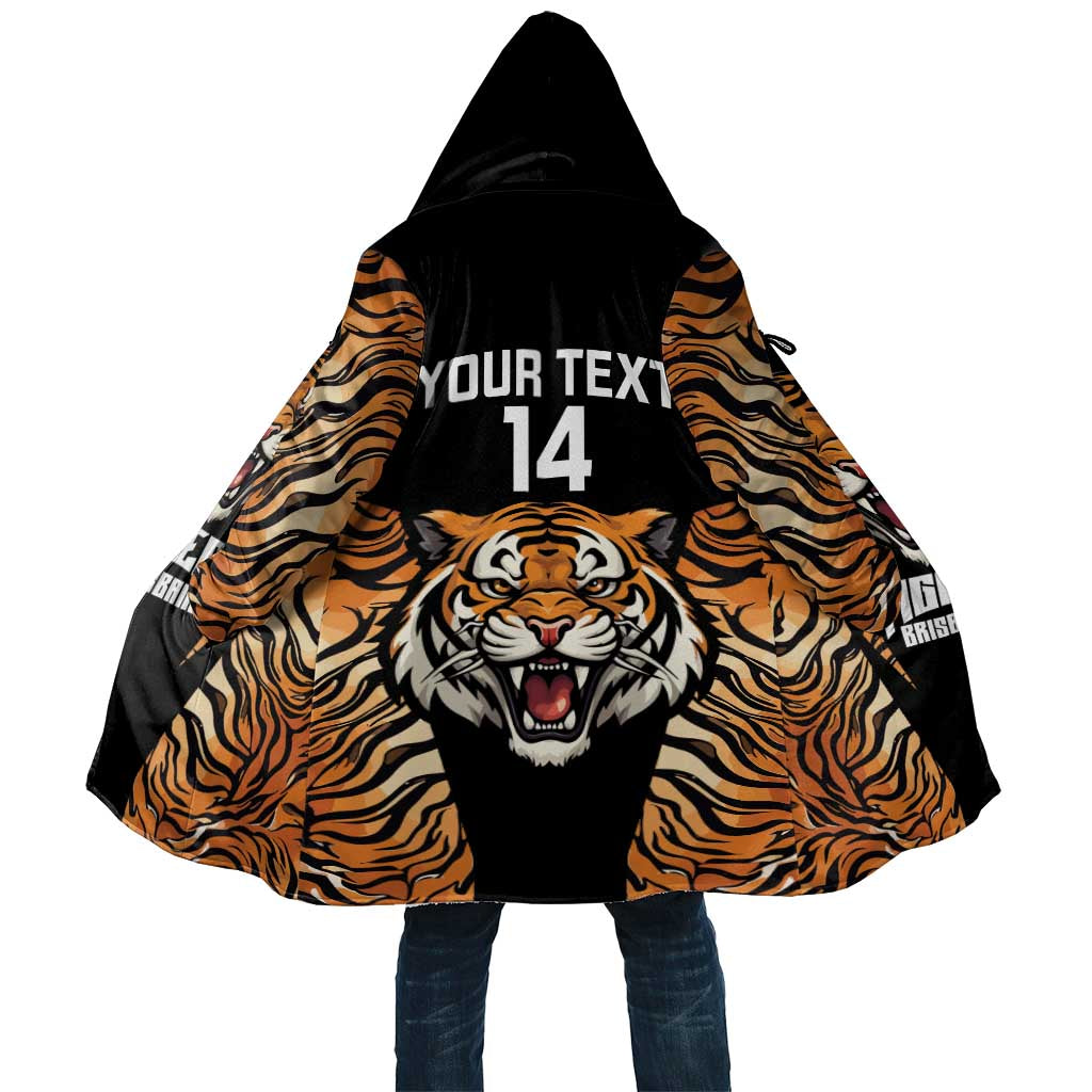 Brisbane Rugby Custom Cloak Go Tigers Skin Pattern - Aussie Hoodie