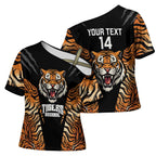 Brisbane Rugby Custom Cross Shoulder Shirt Go Tigers Skin Pattern - Aussie Hoodie