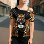 Brisbane Rugby Custom Cross Shoulder Shirt Go Tigers Skin Pattern - Aussie Hoodie