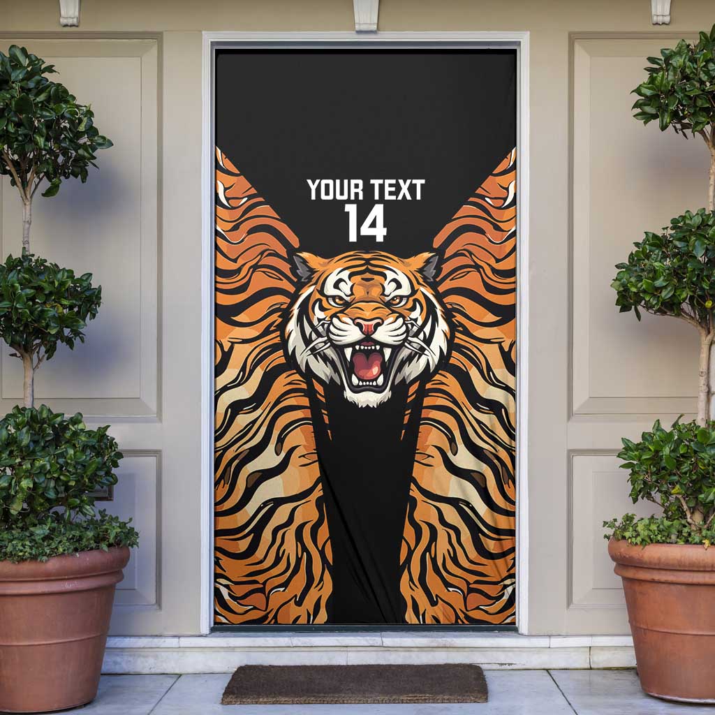 Brisbane Rugby Custom Door Cover Go Tigers Skin Pattern - Aussie Hoodie