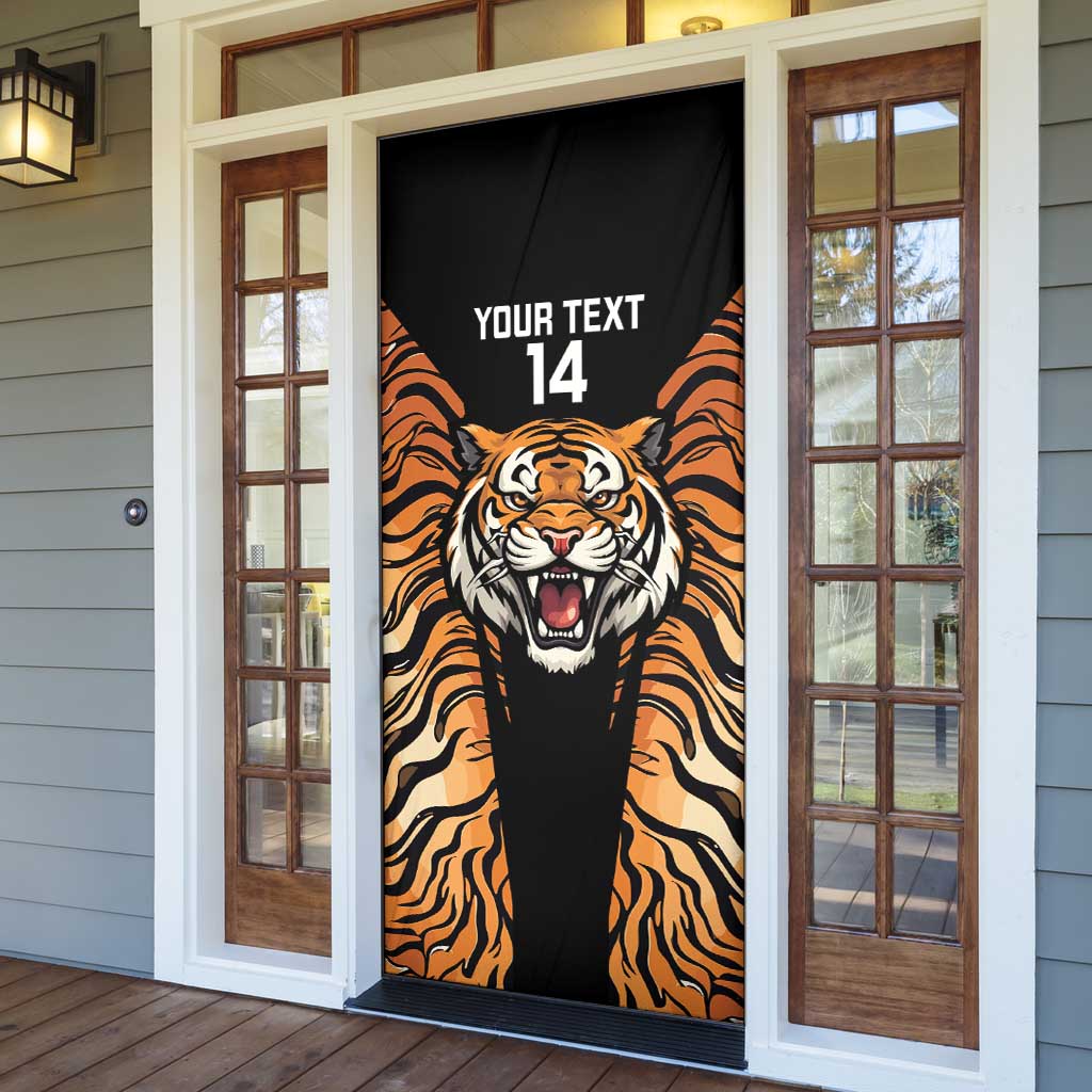 Brisbane Rugby Custom Door Cover Go Tigers Skin Pattern - Aussie Hoodie