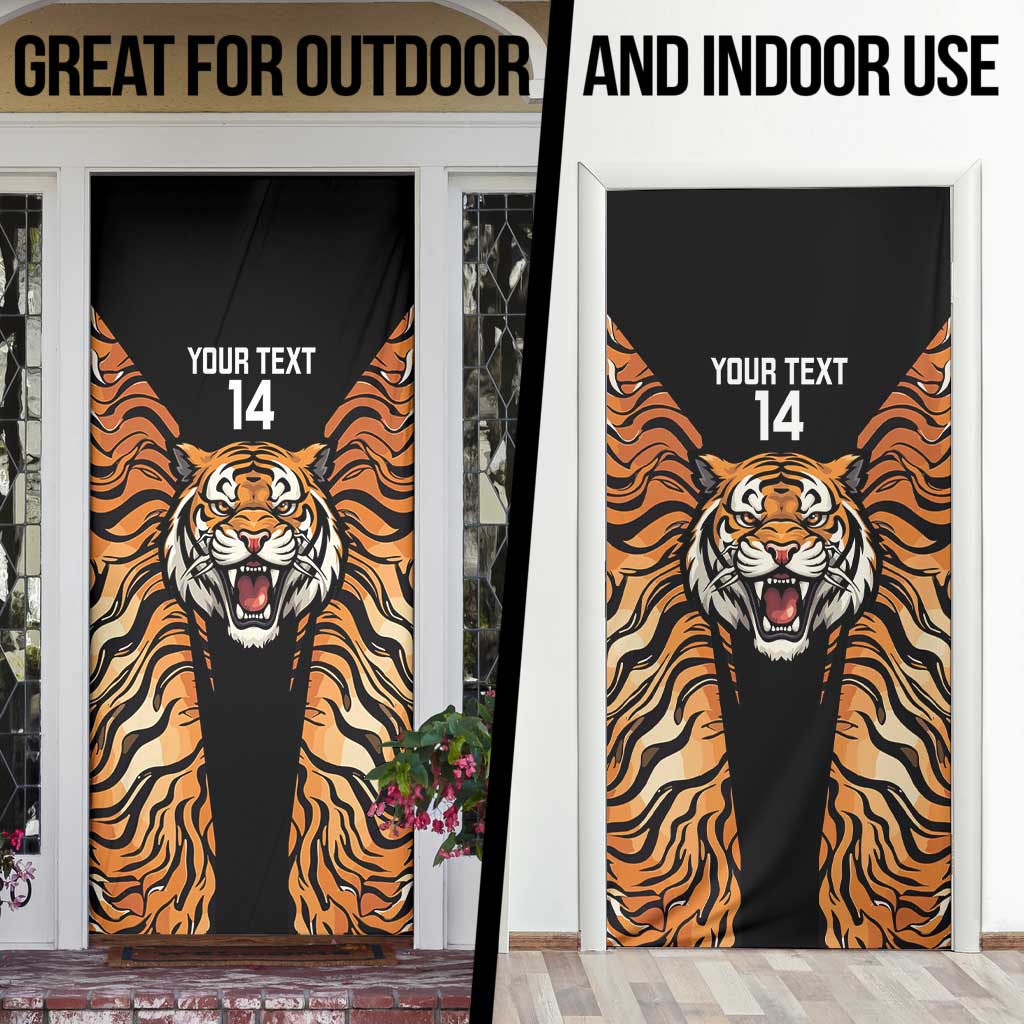 Brisbane Rugby Custom Door Cover Go Tigers Skin Pattern - Aussie Hoodie