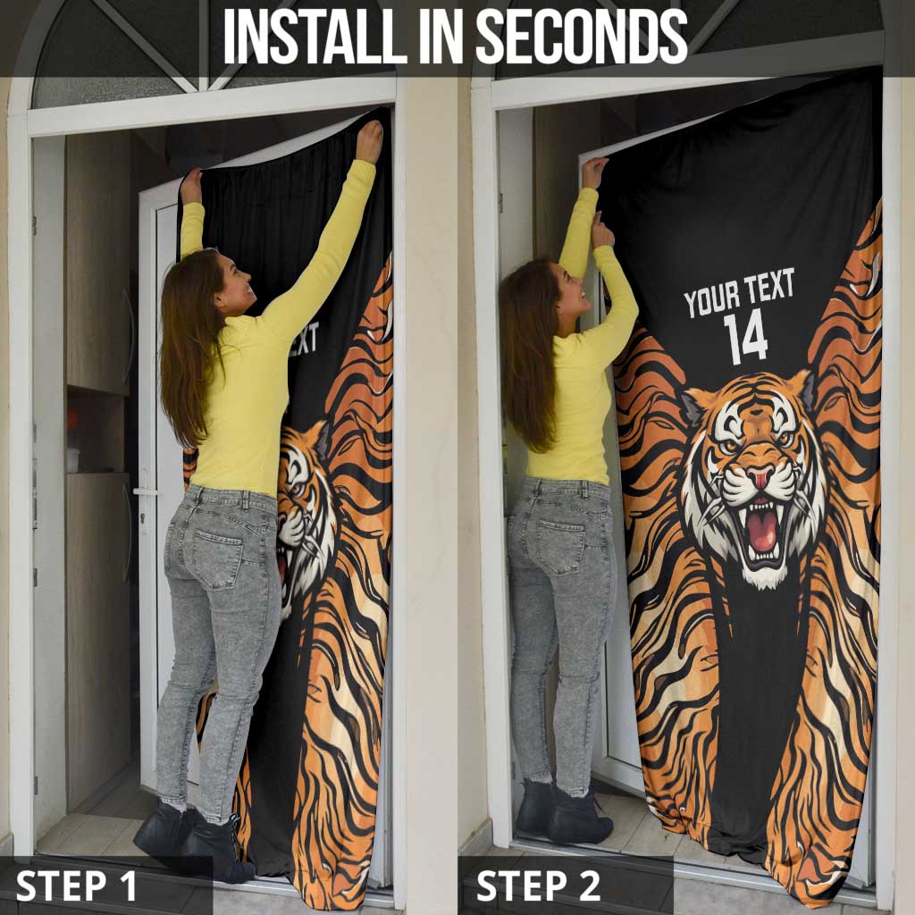 Brisbane Rugby Custom Door Cover Go Tigers Skin Pattern - Aussie Hoodie