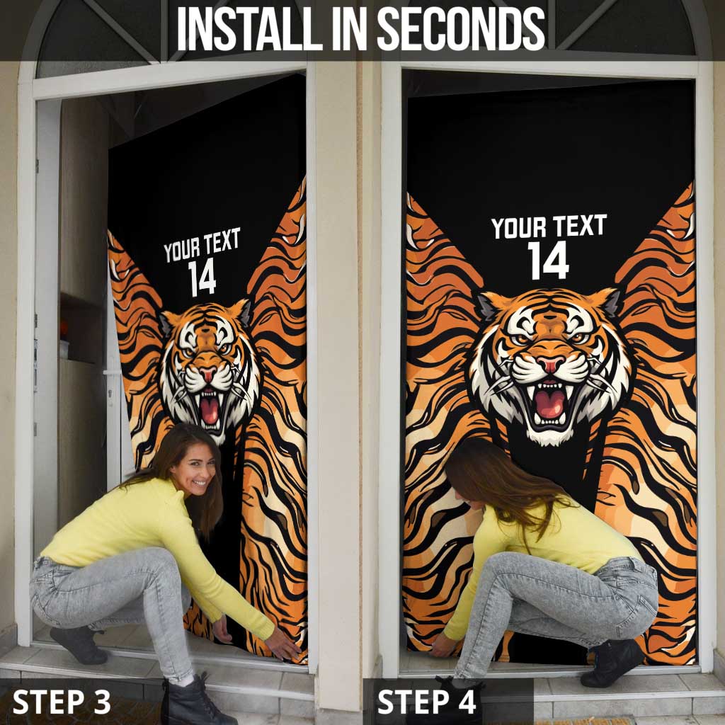 Brisbane Rugby Custom Door Cover Go Tigers Skin Pattern - Aussie Hoodie