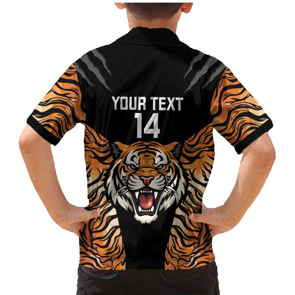 Brisbane Rugby Custom Family Matching Mermaid Dress and Hawaiian Shirt Go Tigers Skin Pattern - Aussie Hoodie
