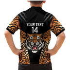 Brisbane Rugby Custom Family Matching Mermaid Dress and Hawaiian Shirt Go Tigers Skin Pattern - Aussie Hoodie