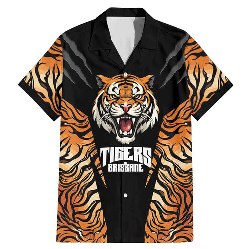 Brisbane Rugby Custom Family Matching Mermaid Dress and Hawaiian Shirt Go Tigers Skin Pattern - Aussie Hoodie
