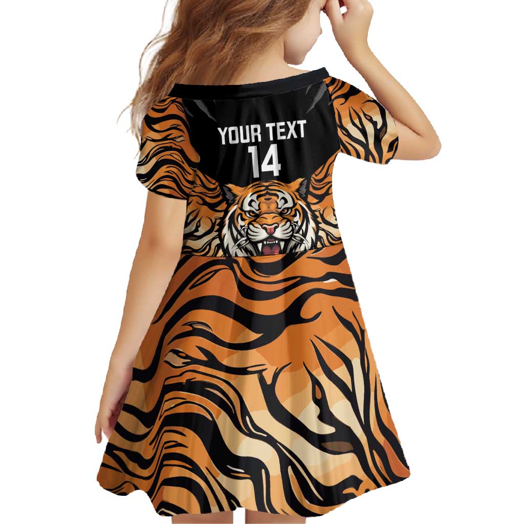 Brisbane Rugby Custom Family Matching Off Shoulder Maxi Dress and Hawaiian Shirt Go Tigers Skin Pattern - Aussie Hoodie
