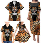 Brisbane Rugby Custom Family Matching Puletasi and Hawaiian Shirt Go Tigers Skin Pattern - Aussie Hoodie