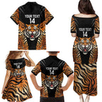 Brisbane Rugby Custom Family Matching Puletasi and Hawaiian Shirt Go Tigers Skin Pattern - Aussie Hoodie