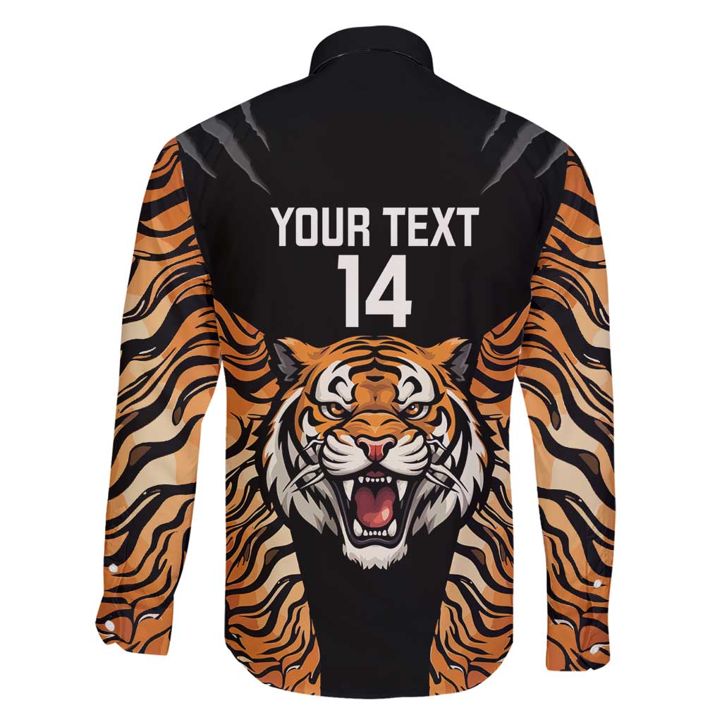 Brisbane Rugby Custom Family Matching Short Sleeve Bodycon Dress and Hawaiian Shirt Go Tigers Skin Pattern - Aussie Hoodie