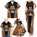 Brisbane Rugby Custom Family Matching Tank Maxi Dress and Hawaiian Shirt Go Tigers Skin Pattern - Aussie Hoodie