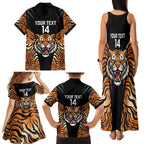 Brisbane Rugby Custom Family Matching Tank Maxi Dress and Hawaiian Shirt Go Tigers Skin Pattern - Aussie Hoodie