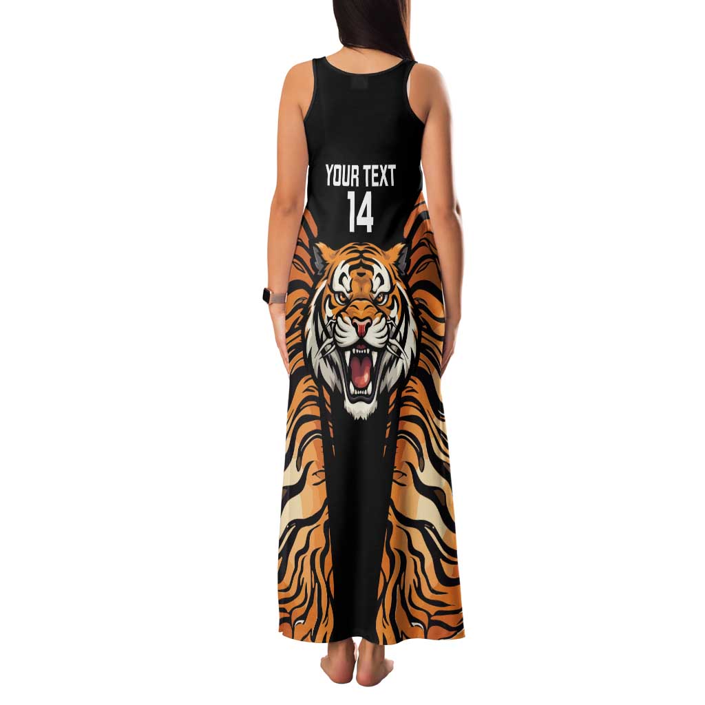 Brisbane Rugby Custom Family Matching Tank Maxi Dress and Hawaiian Shirt Go Tigers Skin Pattern - Aussie Hoodie