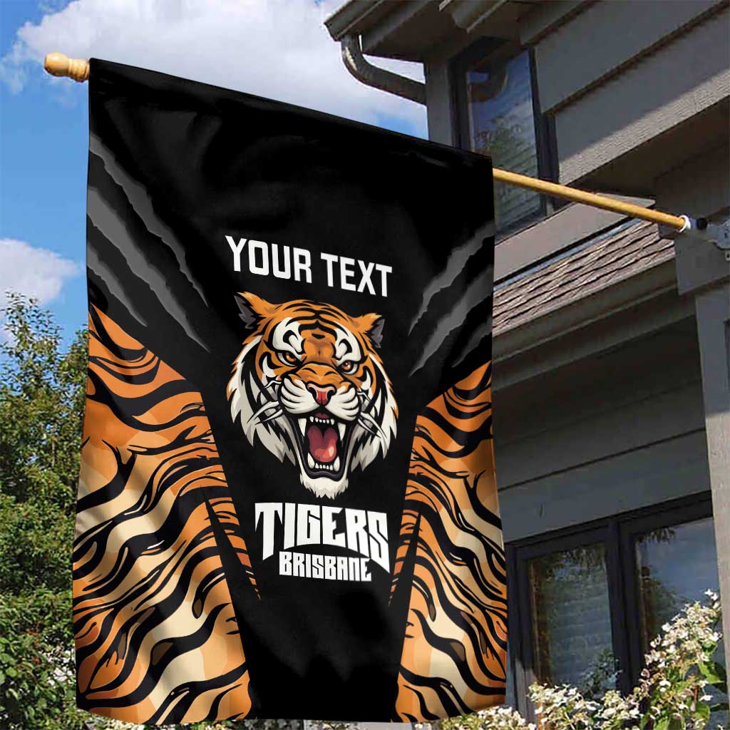 Brisbane Rugby Custom Garden Flag Go Tigers Skin Pattern - Aussie Hoodie