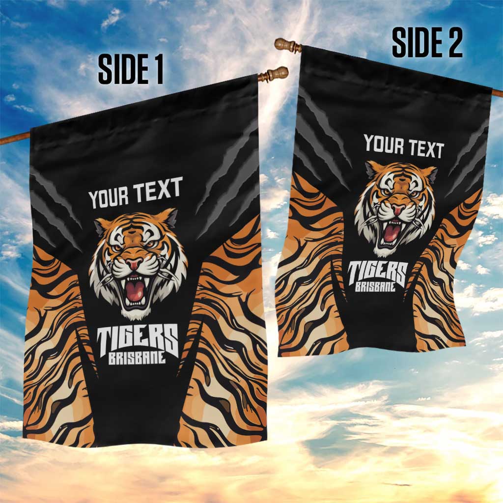 Brisbane Rugby Custom Garden Flag Go Tigers Skin Pattern - Aussie Hoodie