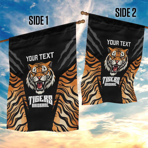 Brisbane Rugby Custom Garden Flag Go Tigers Skin Pattern - Aussie Hoodie