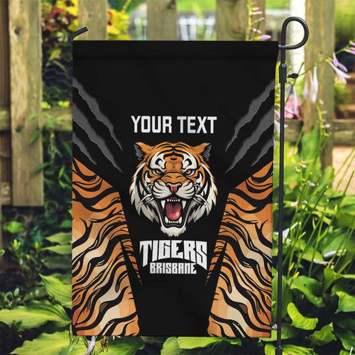 Brisbane Rugby Custom Garden Flag Go Tigers Skin Pattern - Aussie Hoodie