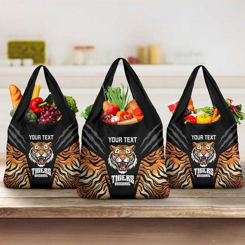 Brisbane Rugby Custom Grocery Bag Go Tigers Skin Pattern - Aussie Hoodie