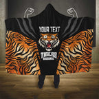Brisbane Rugby Custom Hooded Blanket Go Tigers Skin Pattern - Aussie Hoodie