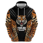 Brisbane Rugby Custom Hoodie Go Tigers Skin Pattern - Aussie Hoodie