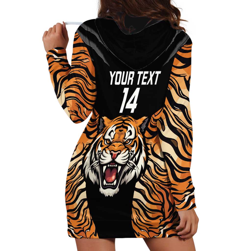 Brisbane Rugby Custom Hoodie Dress Go Tigers Skin Pattern - Aussie Hoodie