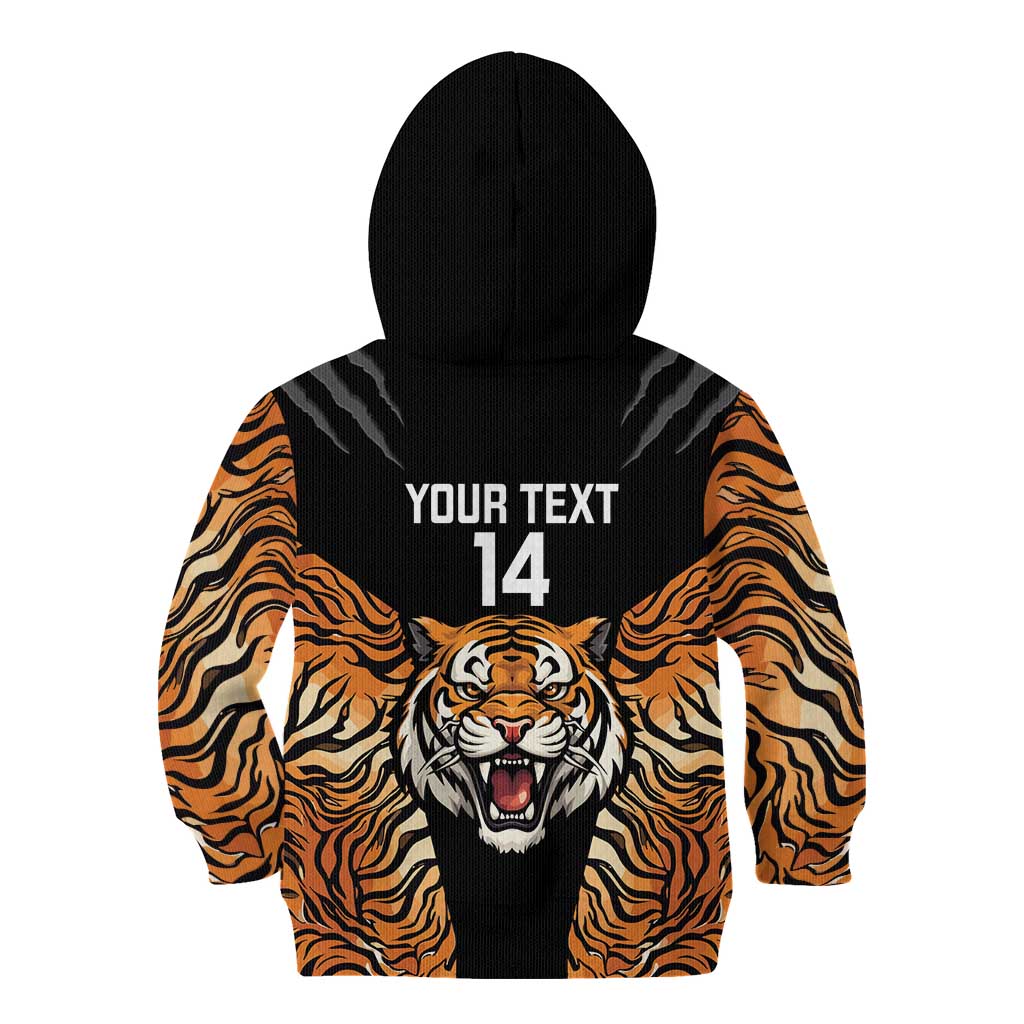 Brisbane Rugby Custom Kid Hoodie Go Tigers Skin Pattern - Aussie Hoodie