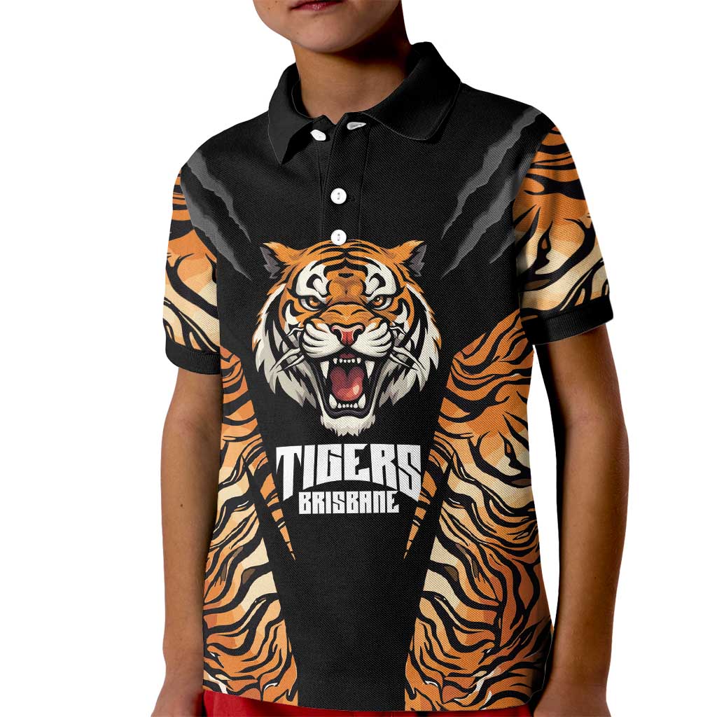 Brisbane Rugby Custom Kid Polo Shirt Go Tigers Skin Pattern - Aussie Hoodie