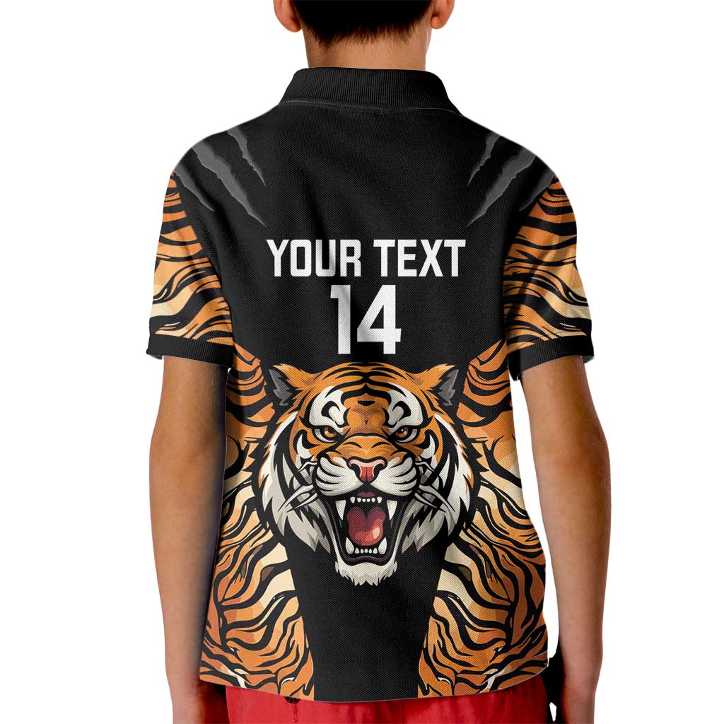 Brisbane Rugby Custom Kid Polo Shirt Go Tigers Skin Pattern - Aussie Hoodie
