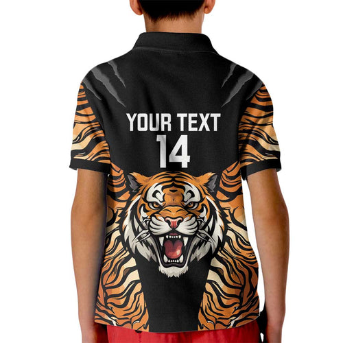 Brisbane Rugby Custom Kid Polo Shirt Go Tigers Skin Pattern - Aussie Hoodie