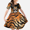 Brisbane Rugby Custom Kid Short Sleeve Dress Go Tigers Skin Pattern - Aussie Hoodie