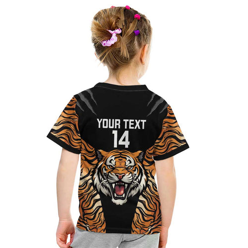 Brisbane Rugby Custom Kid T Shirt Go Tigers Skin Pattern - Aussie Hoodie