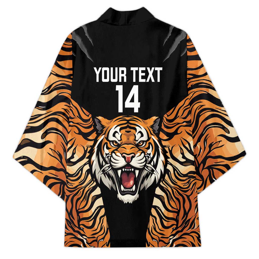 Brisbane Rugby Custom Kimono Go Tigers Skin Pattern - Aussie Hoodie