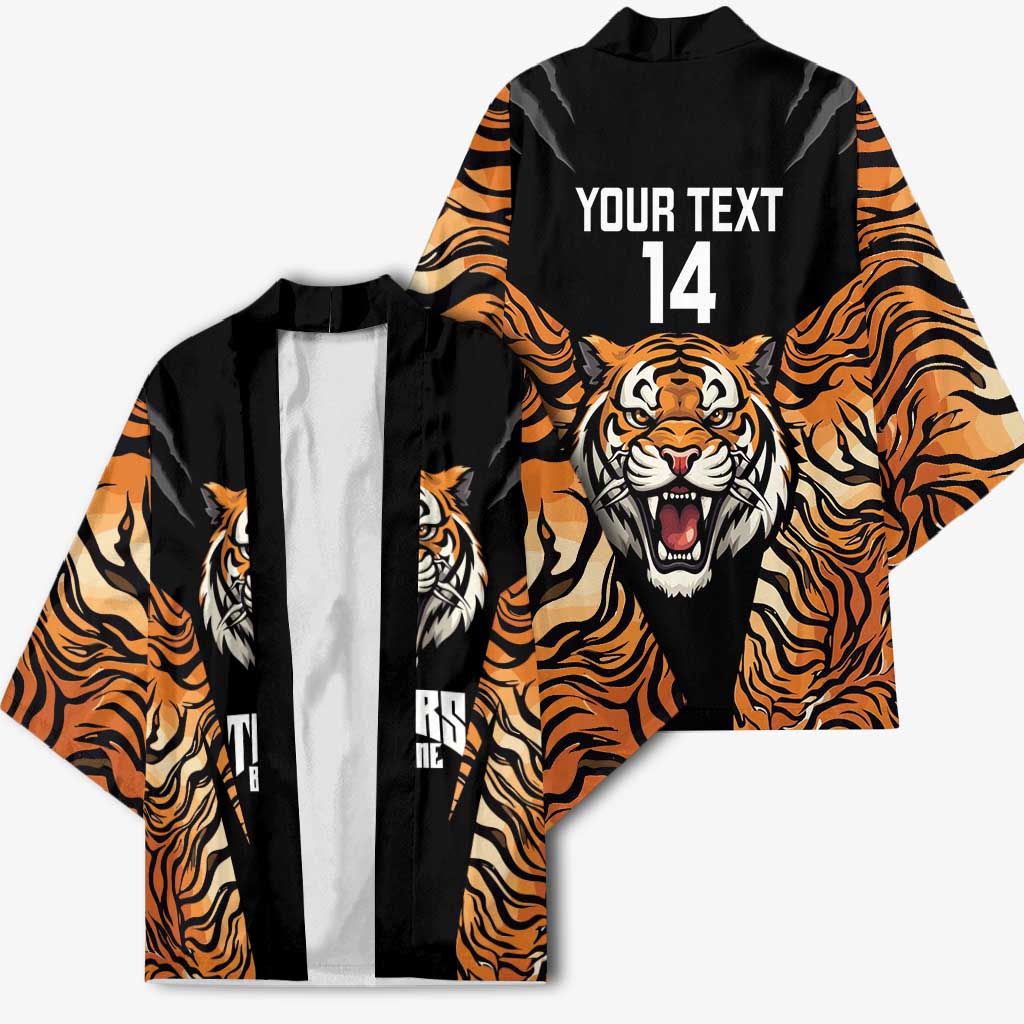 Brisbane Rugby Custom Kimono Go Tigers Skin Pattern - Aussie Hoodie