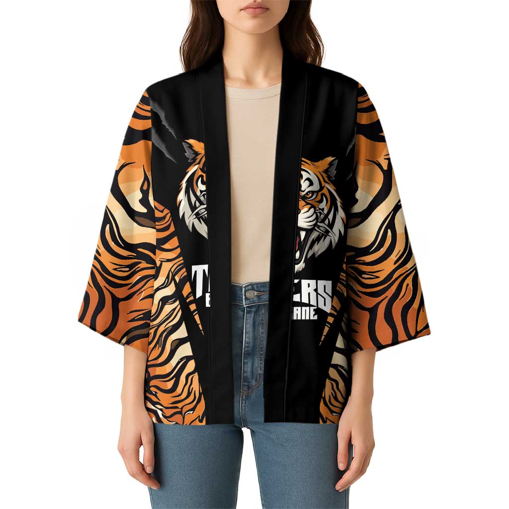Brisbane Rugby Custom Kimono Go Tigers Skin Pattern - Aussie Hoodie