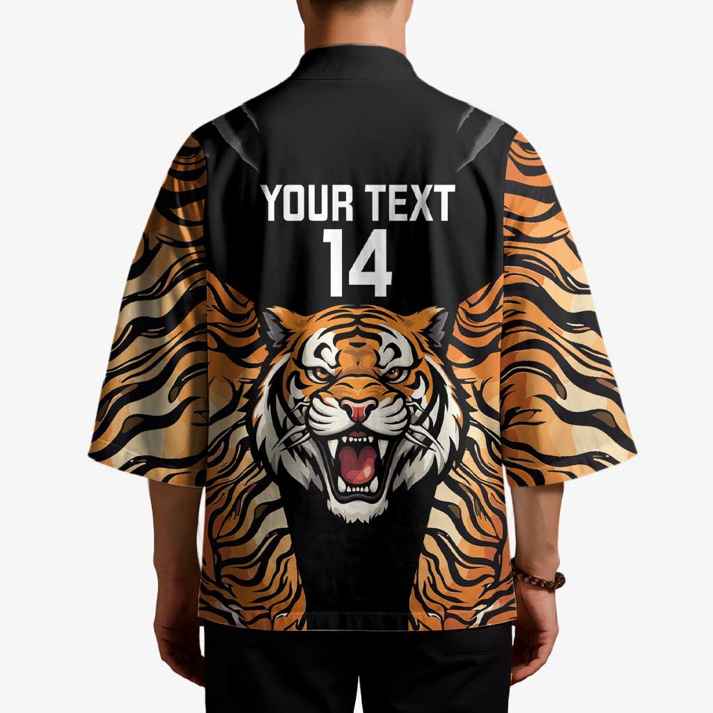 Brisbane Rugby Custom Kimono Go Tigers Skin Pattern - Aussie Hoodie