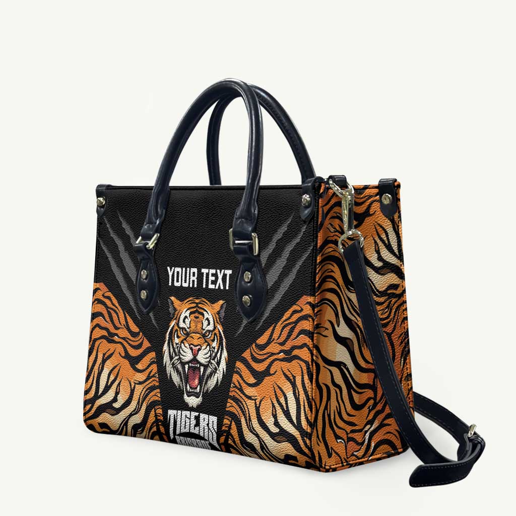 Brisbane Rugby Custom Leather Bag Go Tigers Skin Pattern - Aussie Hoodie