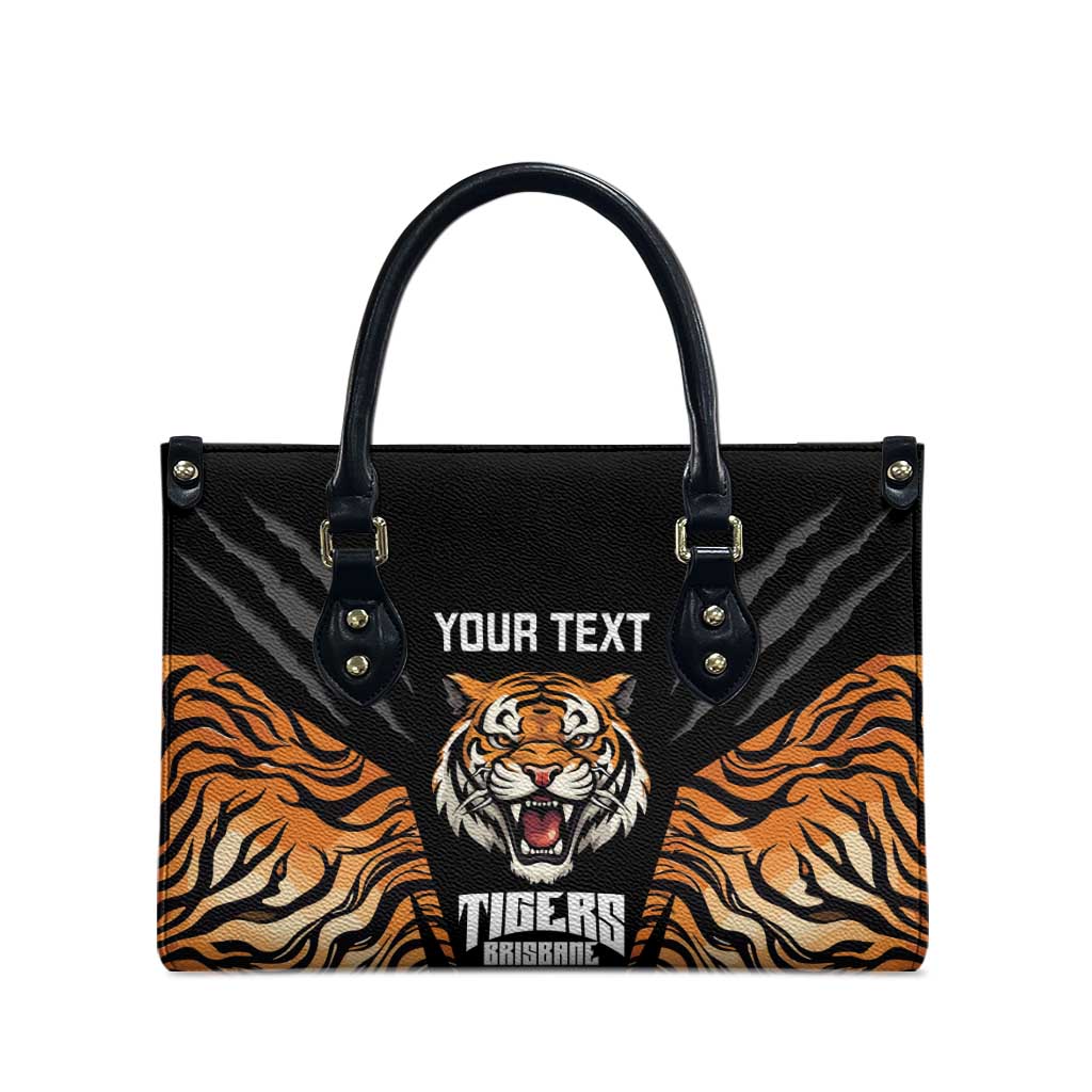 Brisbane Rugby Custom Leather Bag Go Tigers Skin Pattern - Aussie Hoodie
