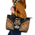 Brisbane Rugby Custom Leather Tote Bag Go Tigers Skin Pattern - Aussie Hoodie