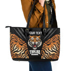 Brisbane Rugby Custom Leather Tote Bag Go Tigers Skin Pattern - Aussie Hoodie