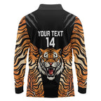 Brisbane Rugby Custom Long Sleeve Polo Shirt Go Tigers Skin Pattern - Aussie Hoodie