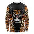 Brisbane Rugby Custom Long Sleeve Shirt Go Tigers Skin Pattern - Aussie Hoodie