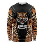 Brisbane Rugby Custom Long Sleeve Shirt Go Tigers Skin Pattern - Aussie Hoodie