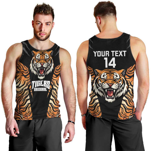 Brisbane Rugby Custom Men Tank Top Go Tigers Skin Pattern - Aussie Hoodie
