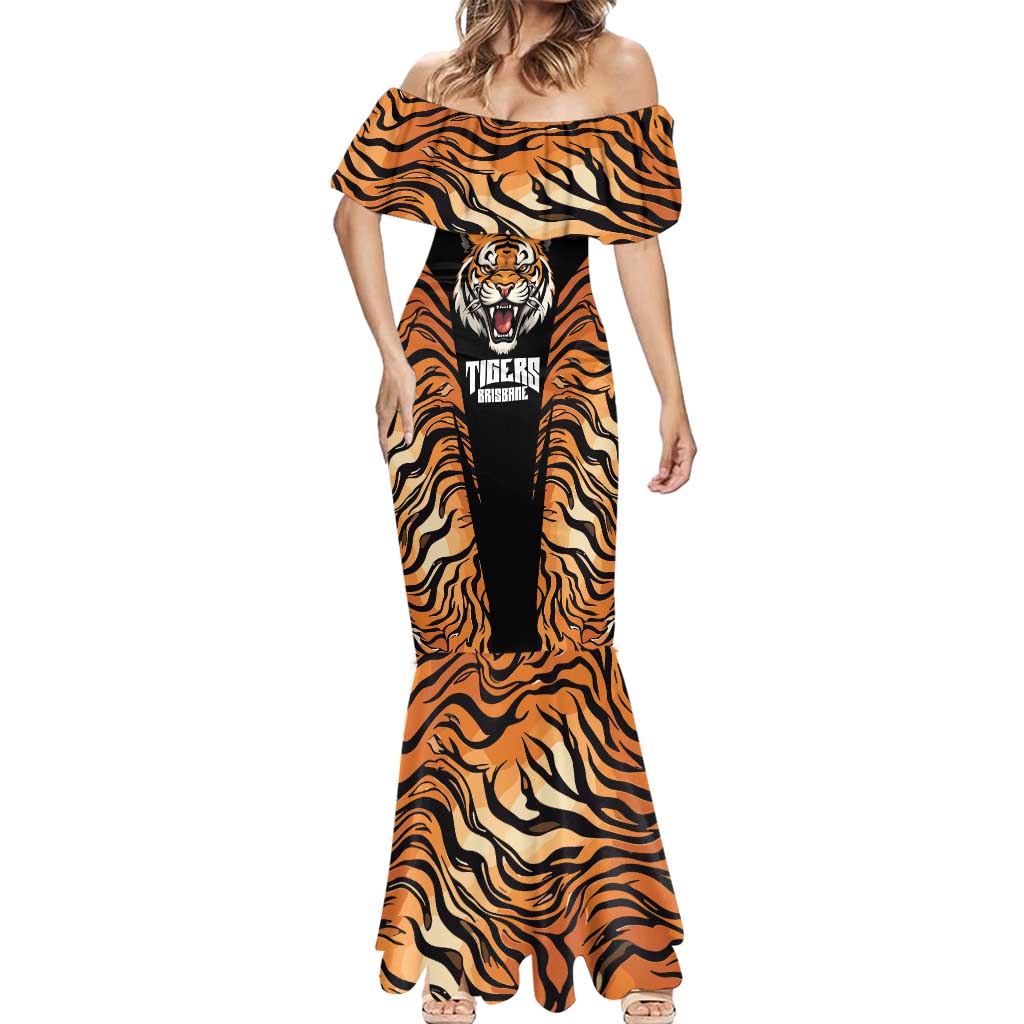 Brisbane Rugby Custom Mermaid Dress Go Tigers Skin Pattern - Aussie Hoodie