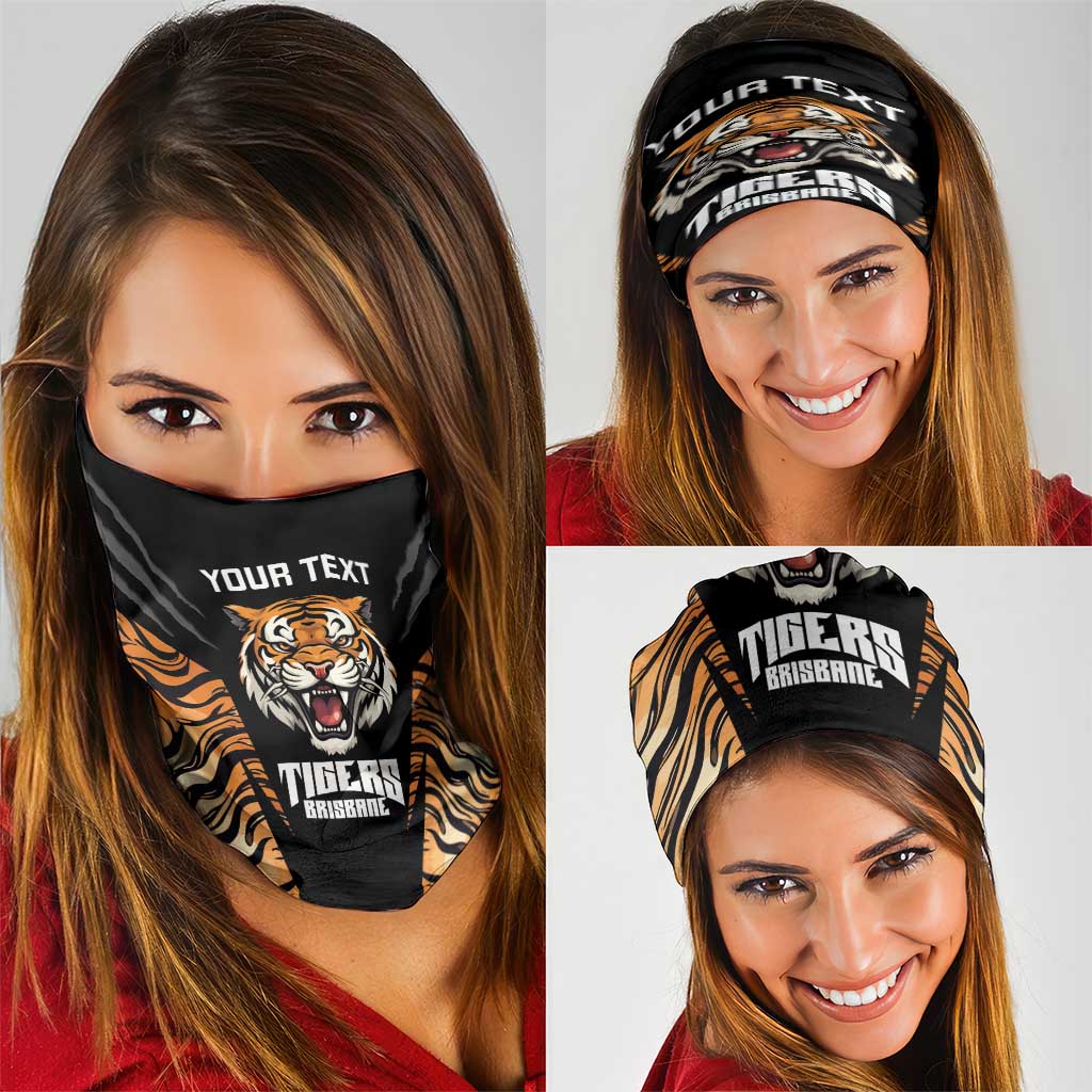 Brisbane Rugby Custom Neck Gaiter Go Tigers Skin Pattern - Aussie Hoodie