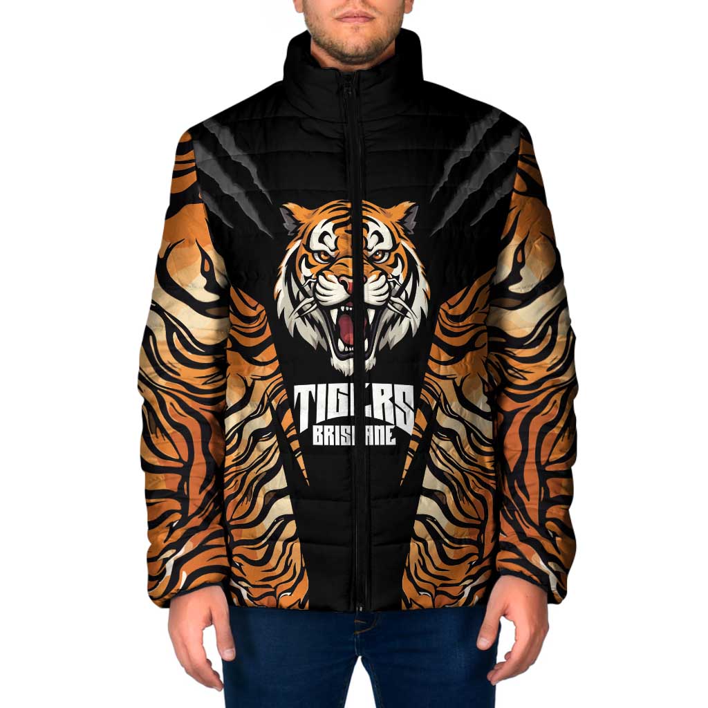 Brisbane Rugby Custom Padded Jacket Go Tigers Skin Pattern - Aussie Hoodie